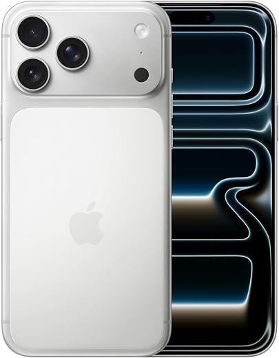 Apple iPhone 17 Pro Max 256 Go : Écran 6,9 Pouces, Puce A19 Pro, Autonomie Record sur iPhone, Système caméra Pro Fusion, Caméra Avant Center Stage ; Argent