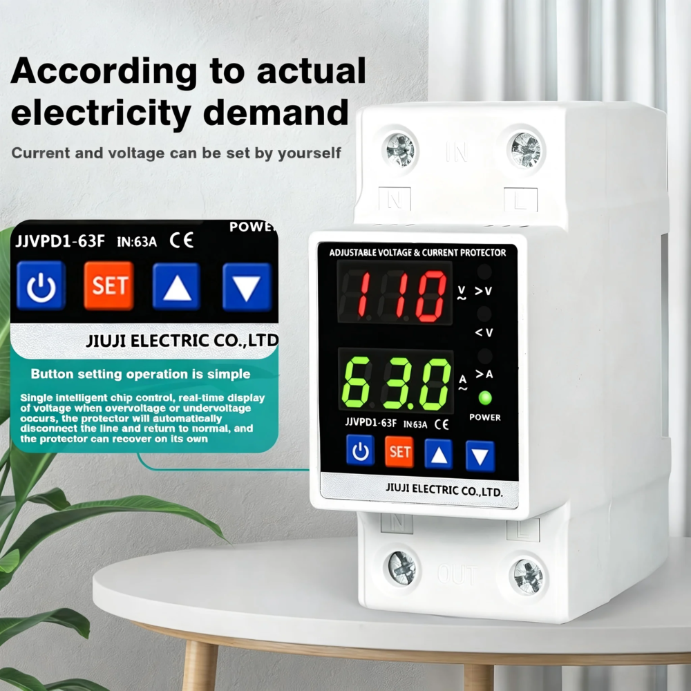 JIUJI Limiteur de surtension numérique 63A