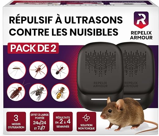 Pest Repeller - Répulsif ultrasonique AC Pack de 2