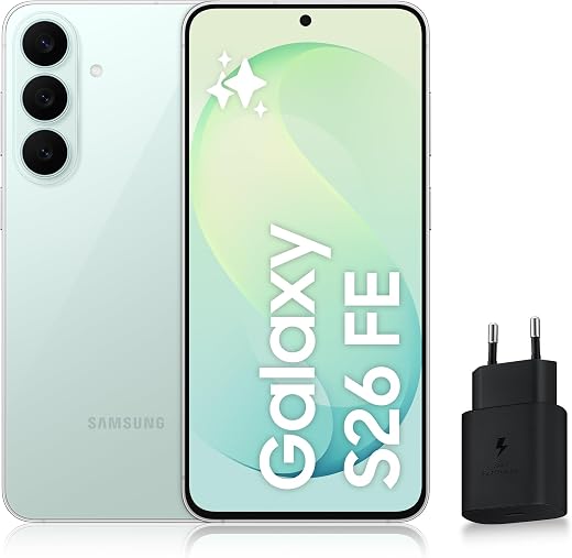 Samsung Galaxy S26 FE, Smartphone 5G, Vert d'eau, 128 Go, Version FR